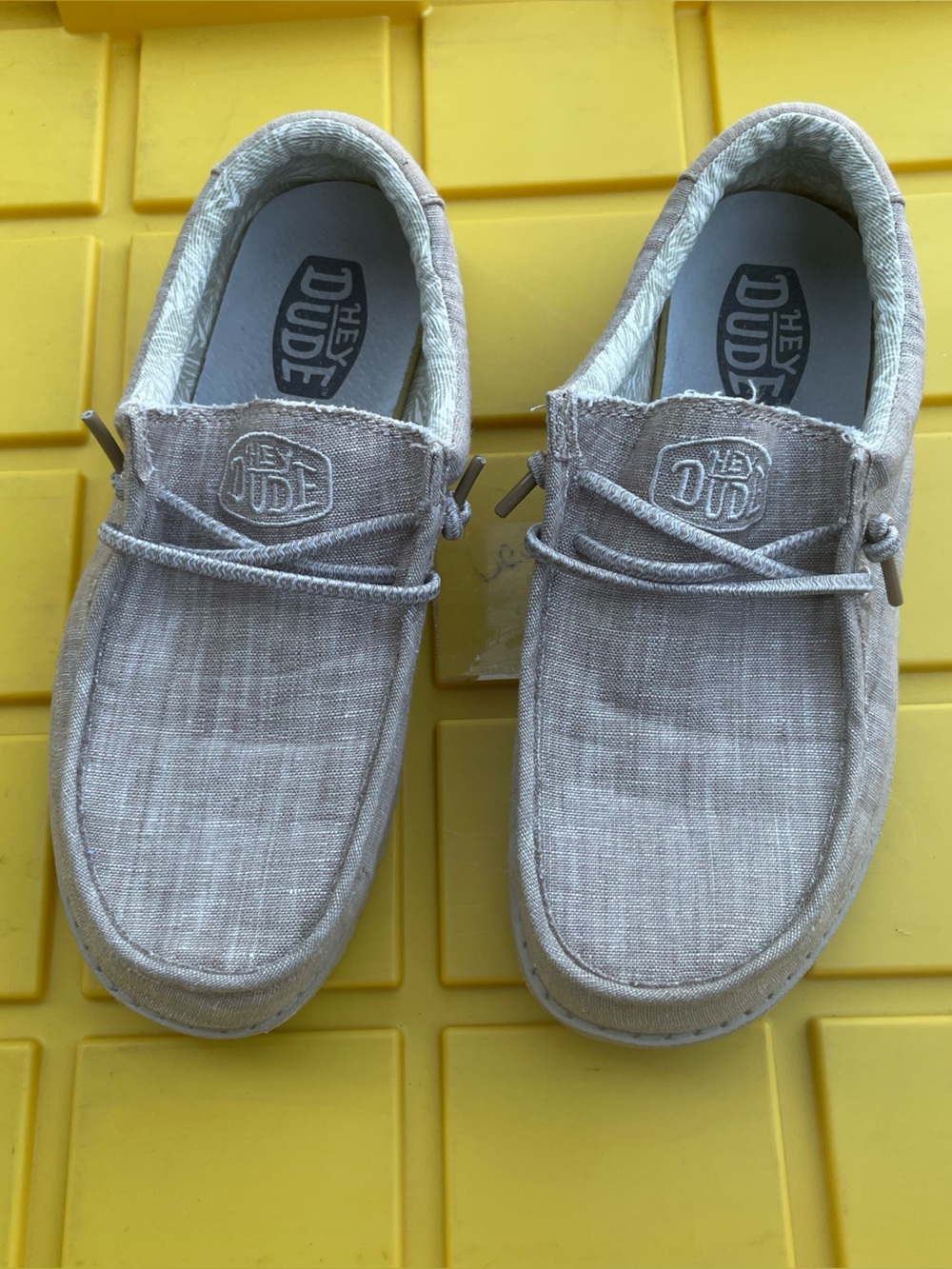 Hey Dude Linen Slip-On Loafers in Light Tan